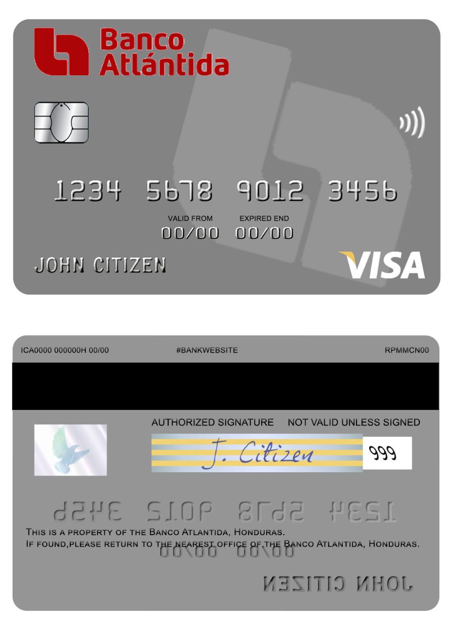 Honduras Banco Atlantida visa card